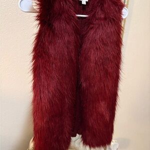 Burgundy Faux Fur Vest